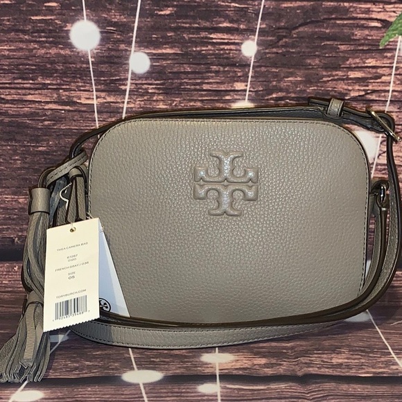 Tory Burch Handbags - TORY BURCH THEA FRENCH GREY CAMERA CROSSBODY